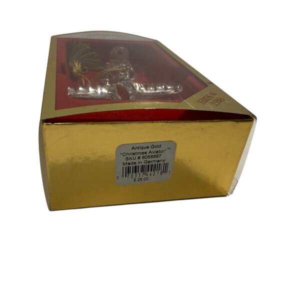 Gorham Crystal Santa Airplane Ornament Aviator Christmas First In Series - Picture 5 of 8